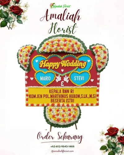 Karangan Papan Bunga Pernikahan di Sirkandi